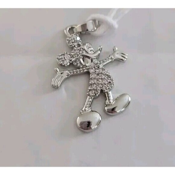 Stainless Steel And Crystal Pave Mickey Pendant - Picture 1 of 4